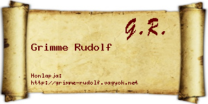 Grimme Rudolf névjegykártya